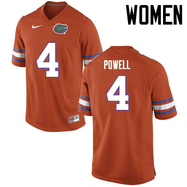 Florida Gators Women #4 Brandon Powell College Football Jersey Orange